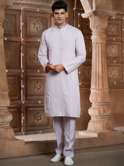 EKATVA ETHNIC - Lavender Cotton Thread Embroidery and Motifs