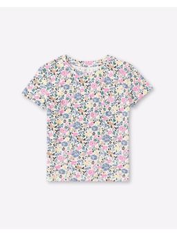 GAP - Girls Multi-Color Cotton Floral T-shirt