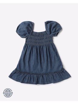 GAP - Girls Blue Cotton Solid Dress