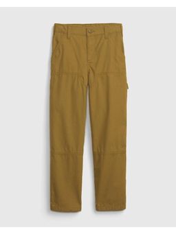 GAP - Boys Brown Cotton Solid Trousers