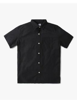 GAP - Unisex Black Linen Solid Shirt