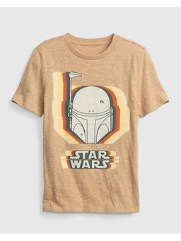 GAP - Boys Brown Cotton Printed T-shirt