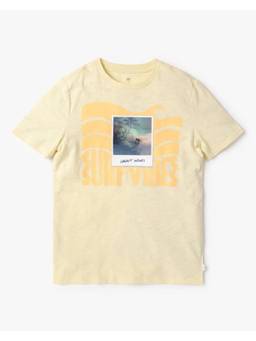 GAP - Boys Yellow Cotton Printed T-shirt