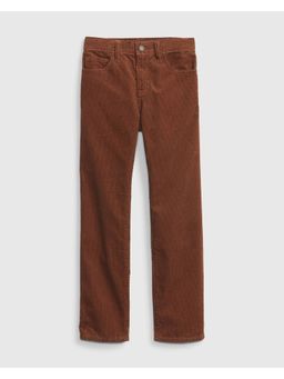 GAP - Boys Brown Cotton Solid Trousers