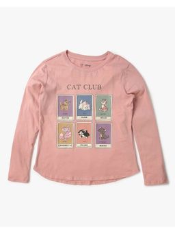 GAP - Girls Pink Cotton Printed T-shirt
