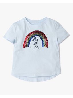 GAP - Girls Blue Cotton Embellished T-shirt