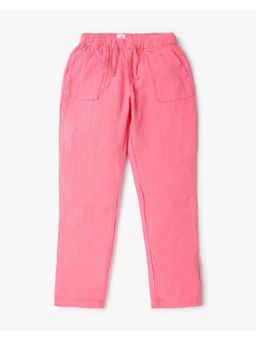 GAP - Girls Pink Cotton Solid Trousers