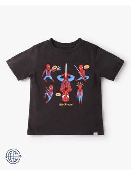 GAP - Boys Black Cotton Printed T-shirt