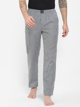 Urban Scottish - Mens Grey Cotton Checks Lounge Pants