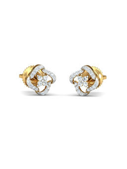 KuberBox - Courbees Stud Earrings 14K Gold