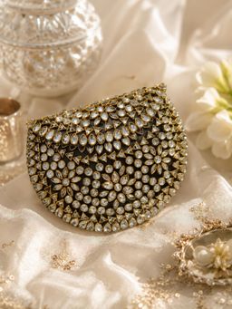 A Clutch Story - Diamond Luxe Kundan Black Clutch