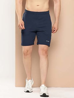 Alcis - Men Navy Blue Solid Waffle Shorts