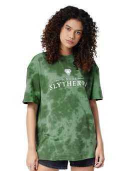 The Souled Store - Harry Potter House Slytherin Tie Dye Boyfriend T-Shirt Women