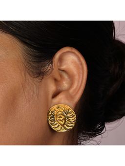 ARVINO - Gold Meera Medallion Studs Earnings