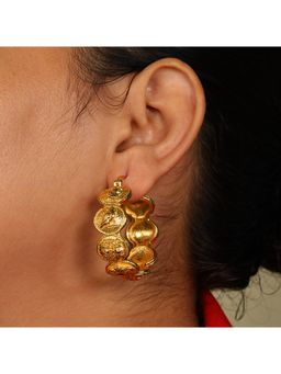 ARVINO - Gold Udaipur Twist Hoops Earnings