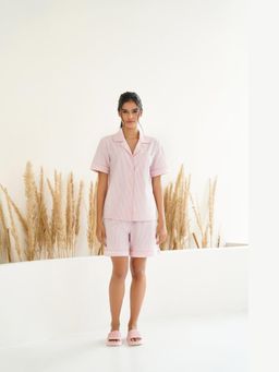 Muvazo - Noelle Stripe Lounge Pink Shorts