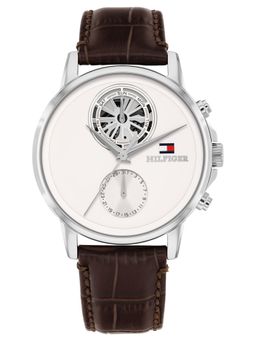 Tommy Hilfiger - Stewart with Brown Leather Strap Watch (TH1710746W) (M)
