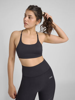FEIER - Black Aura Strappy Sports Bra