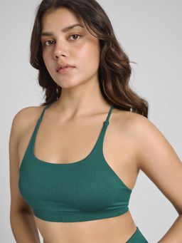 FEIER - Green Aura Strappy Sports Bra