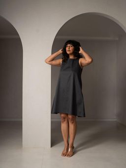 WHY SO BLUE - Wisp Short Black Dress