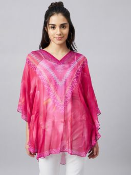 First Resort by Ramola Bachchan - Pink Floral Tunic