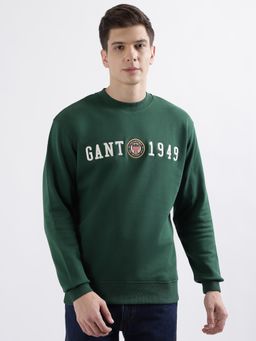 GANT - Green Round Neck Pullover Sweatshirt