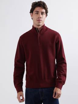 GANT - Mock Collar Half Zipper Pure Cotton Pullover Sweatshirt