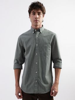 GANT - Micro Checked Button-Down Collar Pure Cotton Casual Shirt