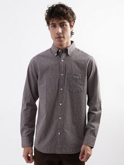 GANT - Micro Checked Button-Down Collar Pure Cotton Casual Shirt