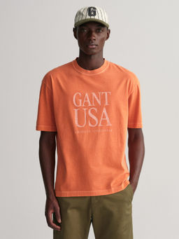 GANT - Typography Printed Tipping Pique T-Shirt