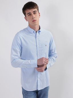 GANT - Classic Broadcloth Gingham Checks Button Down Collar Cotton Casual Shirt