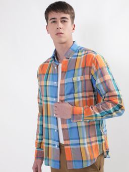 GANT - Classic Tartan Checks Opaque Button Down Collar Cotton Casual Shirt