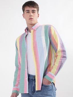 GANT - Classic Multi Stripes Striped Button Down Collar Oxford Cotton Casual Shirt