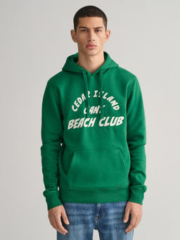 GANT - Typography Printed Hooded Pullover Sweatshirt
