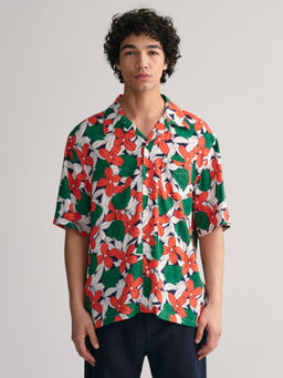 GANT - Boxy Floral Printed Spread Collar Casual Shirt