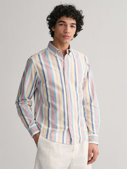 GANT - Striped Button-Down Collar Pure Cotton Casual Shirt