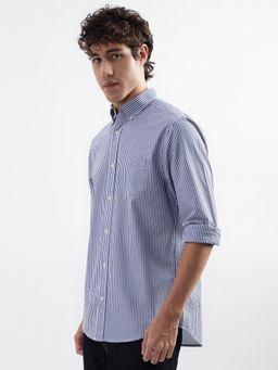 GANT - Button-Down Collar Vertical Stripes Pure Cotton Casual Shirt