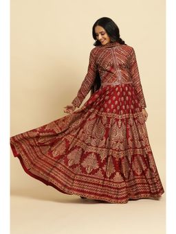 WISHFUL by W - Red Floral Dress-Dupatta (Set of 2)