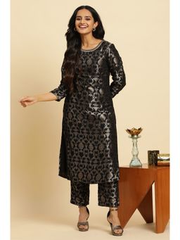 W - Black Floral Kurta
