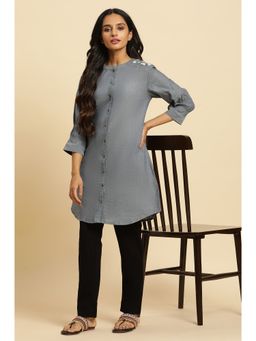 W - Blue Self Design Tunic