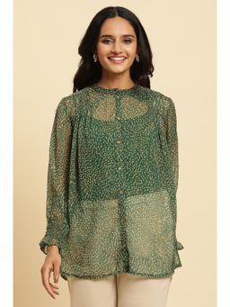 W - Green Polka Dots Shirt