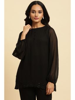 W - Black Solid Top