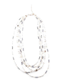 Odette - Women White Multilayered Statement Necklace