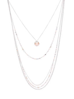 Odette - Women Elegant Multilayered Soft Pink Necklace