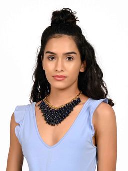 Odette - Women Gorgeous Navy Blue Statement Necklace