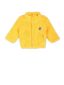 U.S. POLO ASSN. - Boys Dark Yellow Self Design Sherpa Jacket