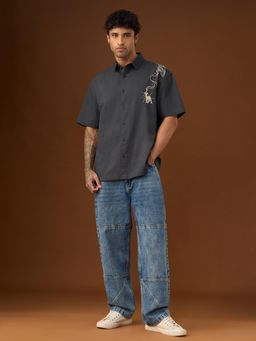 The Souled Store - Official Harry Potter: Always Men Black Oversized Shirt