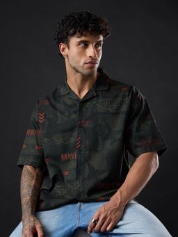 The Souled Store - Official Top Gun: Aviator Men Green Holiday Shirt