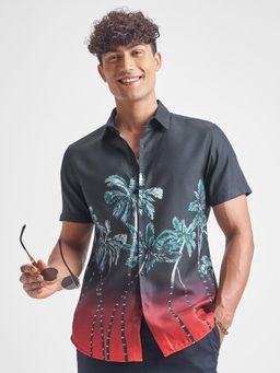 HIGHLANDER - Men Black Oversized Aop Shirt