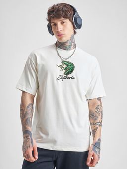 HIGHLANDER - Warner Bros Harry Potter Men White Relaxed Embroidery T-shirt